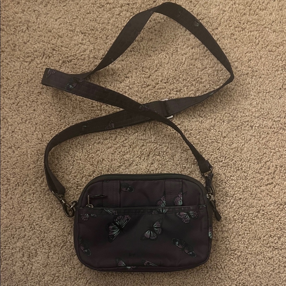 Lug Dark Grey Crossbody Bag with Butterfly Design - Picture 2 of 2